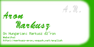 aron markusz business card